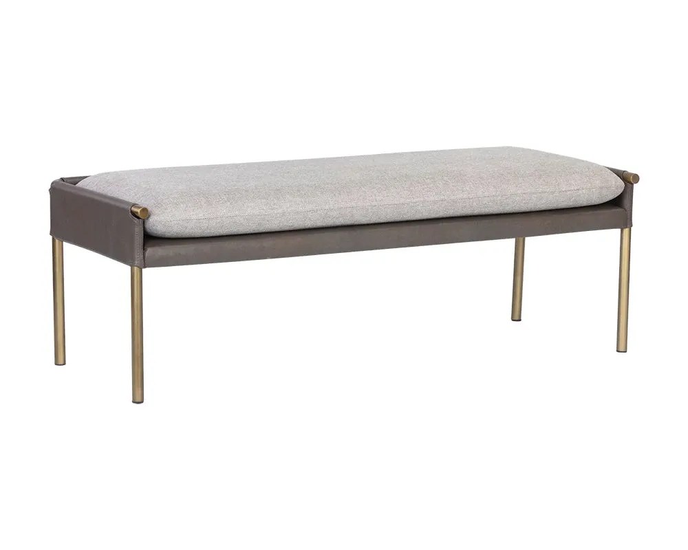 Monroe Gray Upholstered Bench