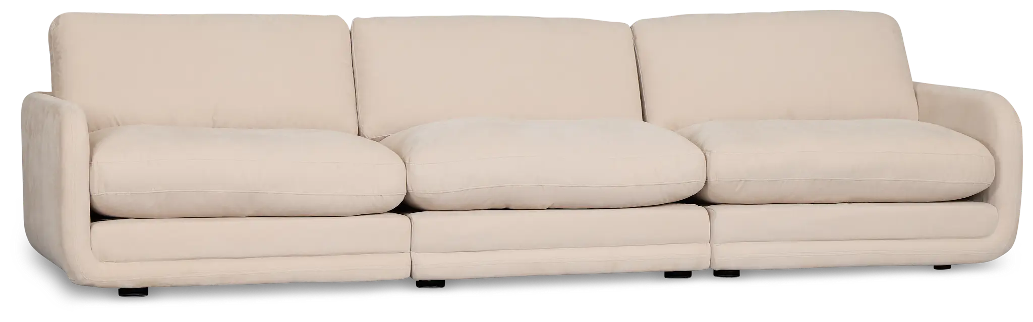 Jules Ivory Velvet 3 Piece Modular Sofa Jules Ivory Velvet 3 Piece Modular Sofa