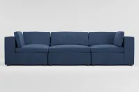 Destin Revenue Dark Blue Fabric 3-piece Modular Sofa