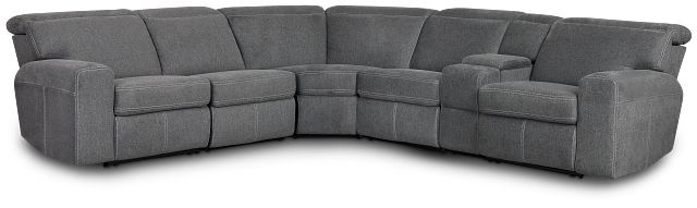 Callum Dark Gray Fabric Medium Dual Power 2-arm Reclining Sectional