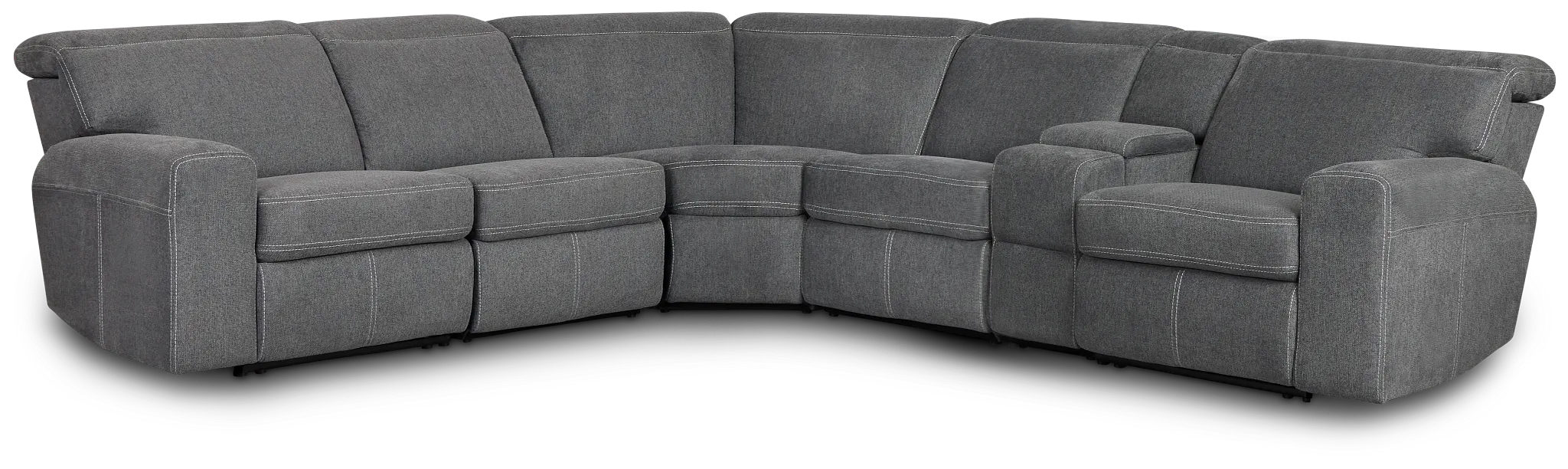 Callum Dark Gray Fabric Medium Dual Power 2-arm Reclining Sectional
