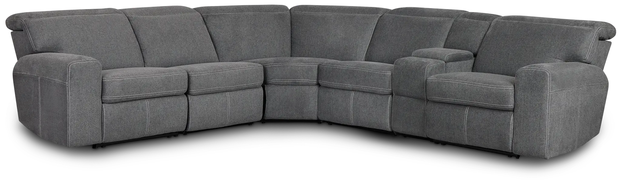 Callum Dark Gray Fabric Medium Dual Power 2-arm Reclining Sectional Callum Dark Gray Fabric Medium Dual Power 2-arm Reclining Sectional
