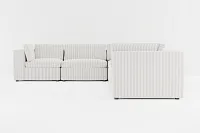 Destin Sea Lane Light Gray Fabric 6-piece Modular Sectional