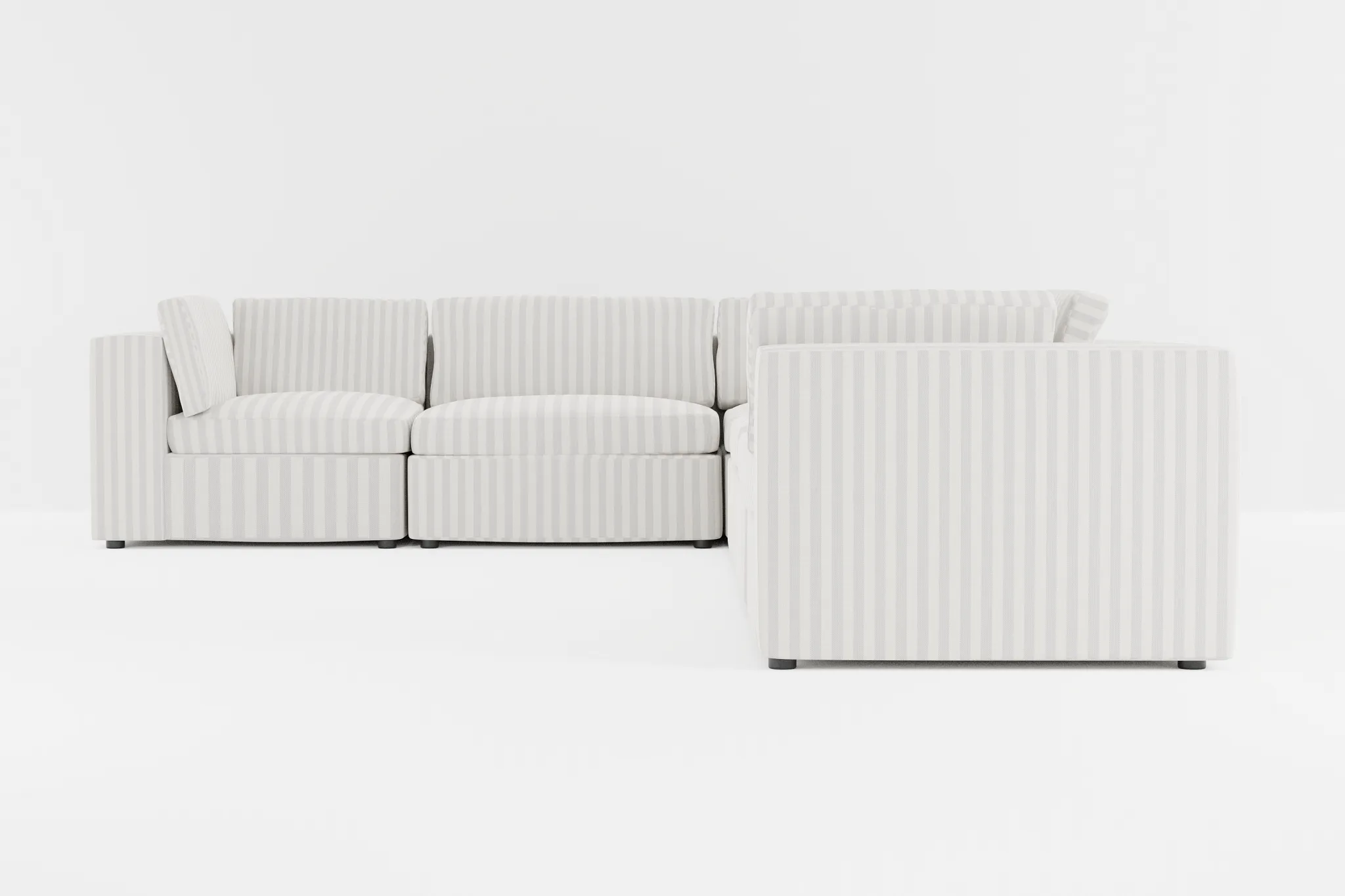 Destin Sea Lane Light Gray Fabric 6-piece Modular Sectional