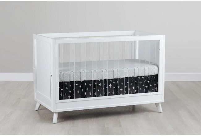 Kayson White Acrylic 3-in-1 Crib