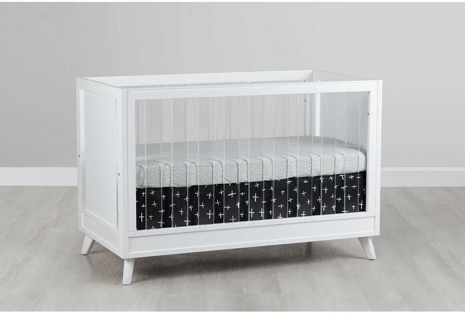 Kayson White Acrylic 3 In 1 Crib Baby Kids Cribs City