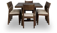 Rochester Dark Tone Rect Table & 8 Uph Chairs