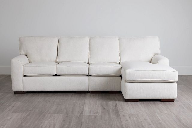 Austin White Fabric Small Right Chaise Sectional