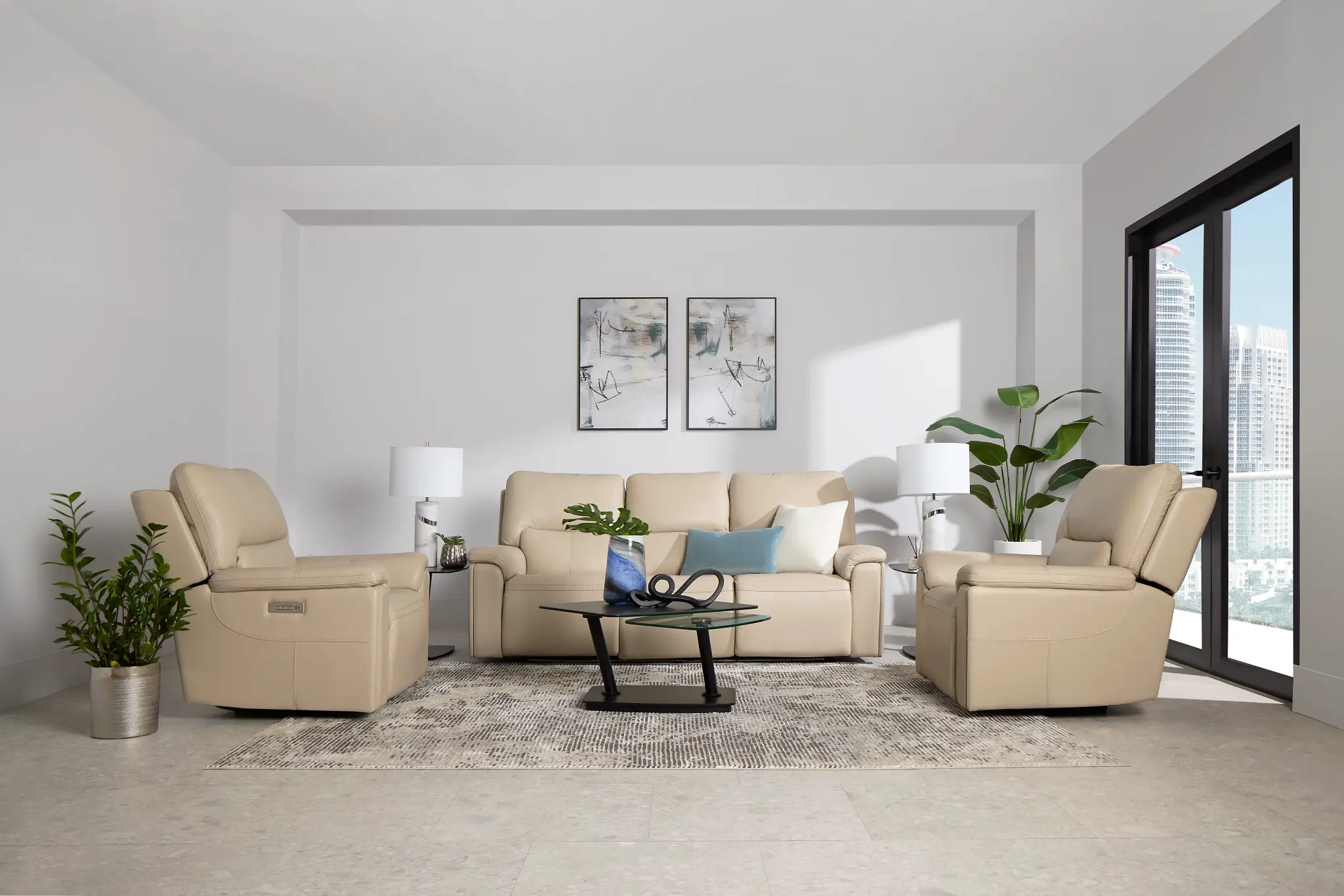 Fallon Beige Lthr/vinyl Power Reclining Sofa W/ Massage Fallon Beige Lthr/vinyl Power Reclining Sofa W/ Massage