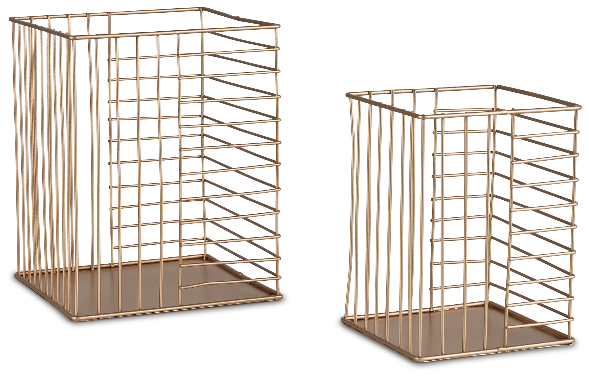 Becca Gold Set Of 2 Basket Becca Gold Set Of 2 Basket