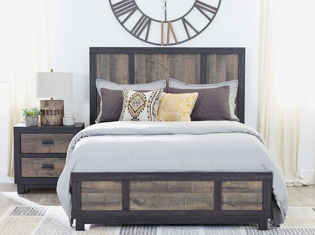 Harlington Dark Tone Panel Bed