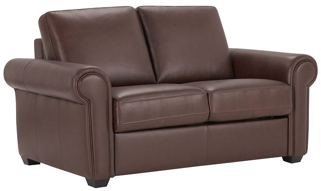 Lincoln Medium Brown Lthr/vinyl Memory Foam Sleeper