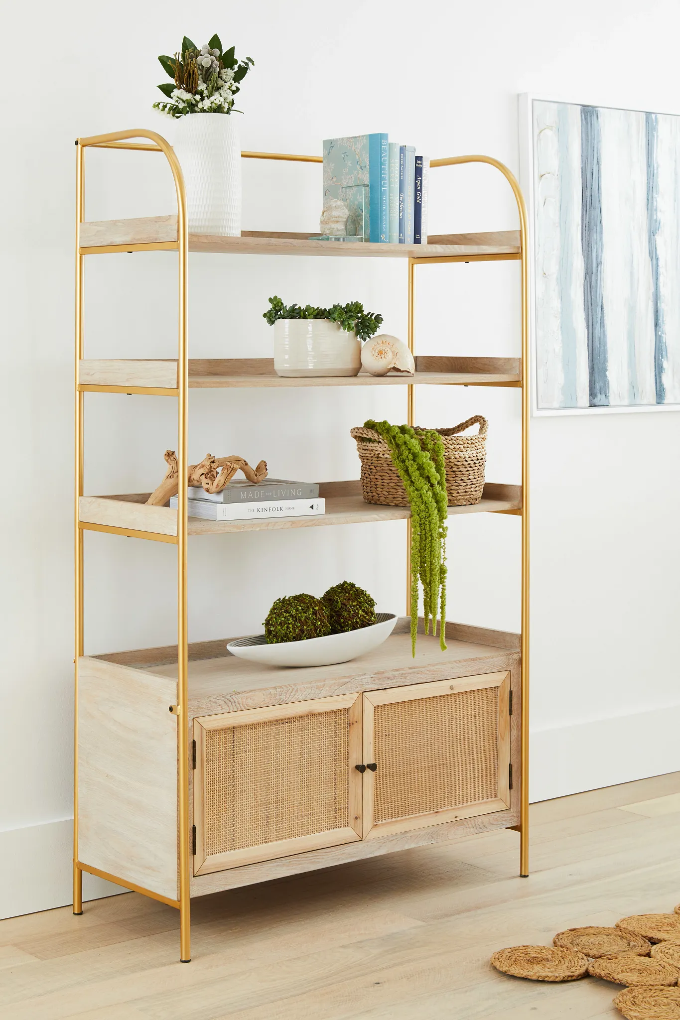 Cane Gold Bookcase