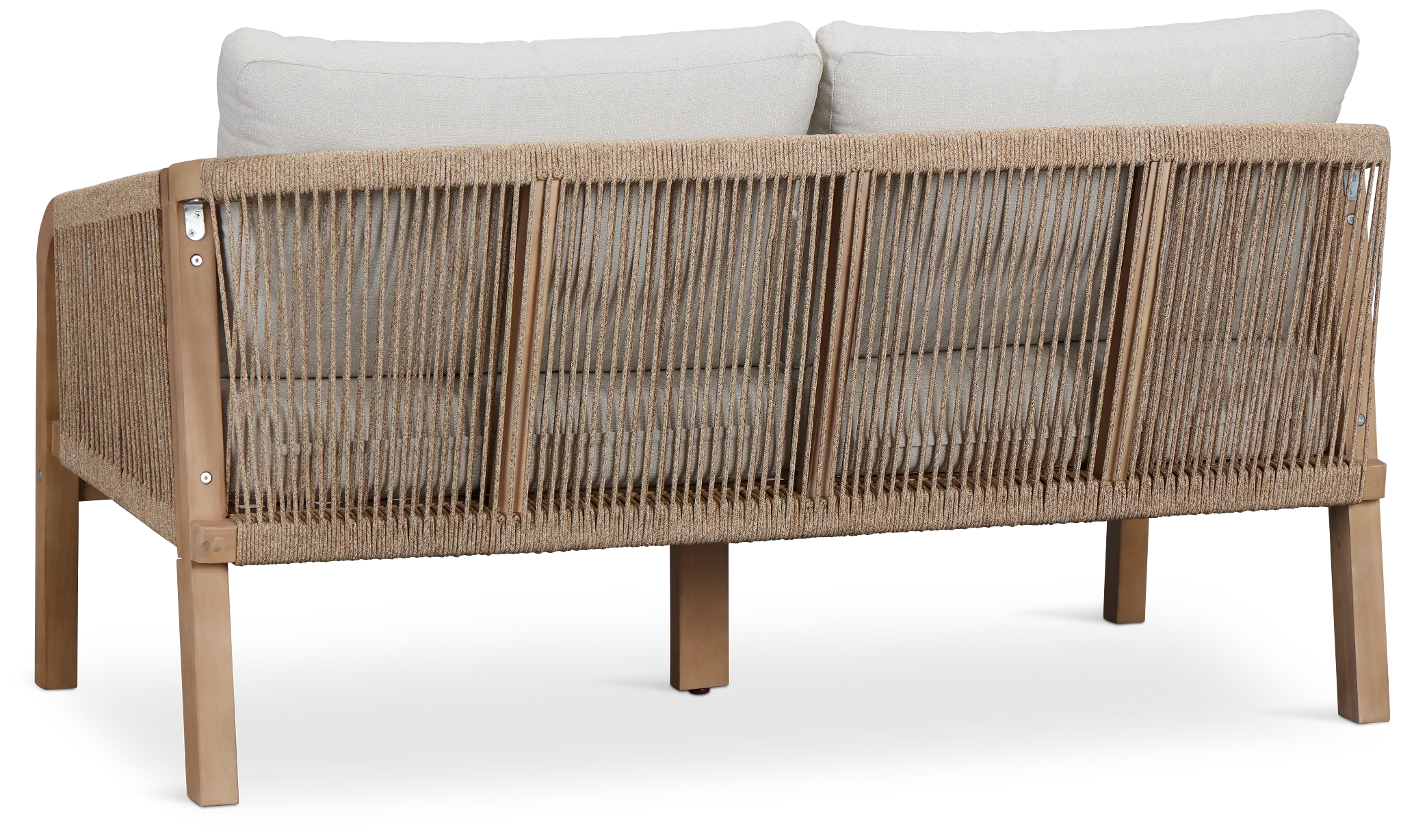 Laguna Light Tone Loveseat With Gray Cushions