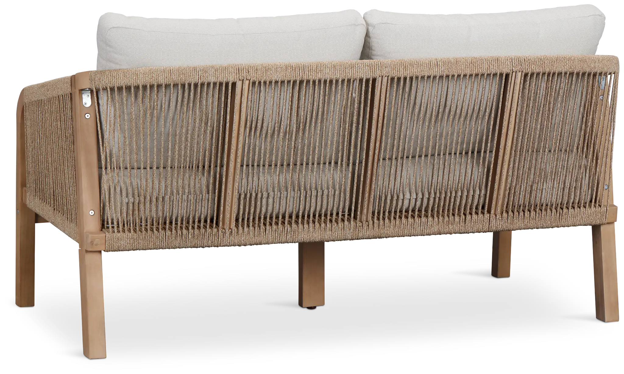 Laguna Light Tone Loveseat With Gray Cushions Laguna Light Tone Loveseat With Gray Cushions