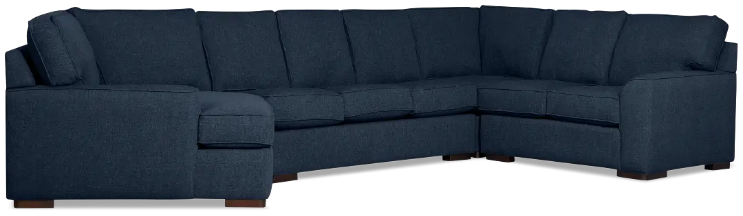 Sinclair Dark Blue Fabric Left Cuddler Innerspring Sleeper Sectional Sinclair Dark Blue Fabric Left Cuddler Innerspring Sleeper Sectional
