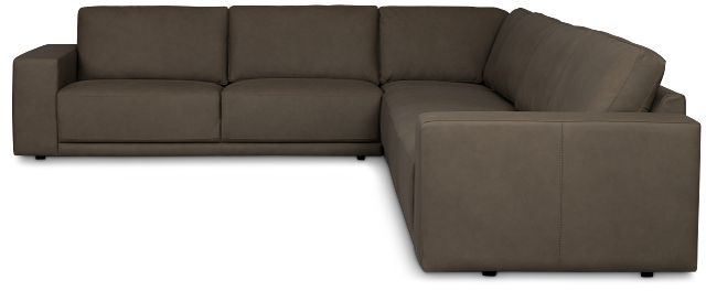 Kellan Dark Gray Leather Medium Two-arm Sectional