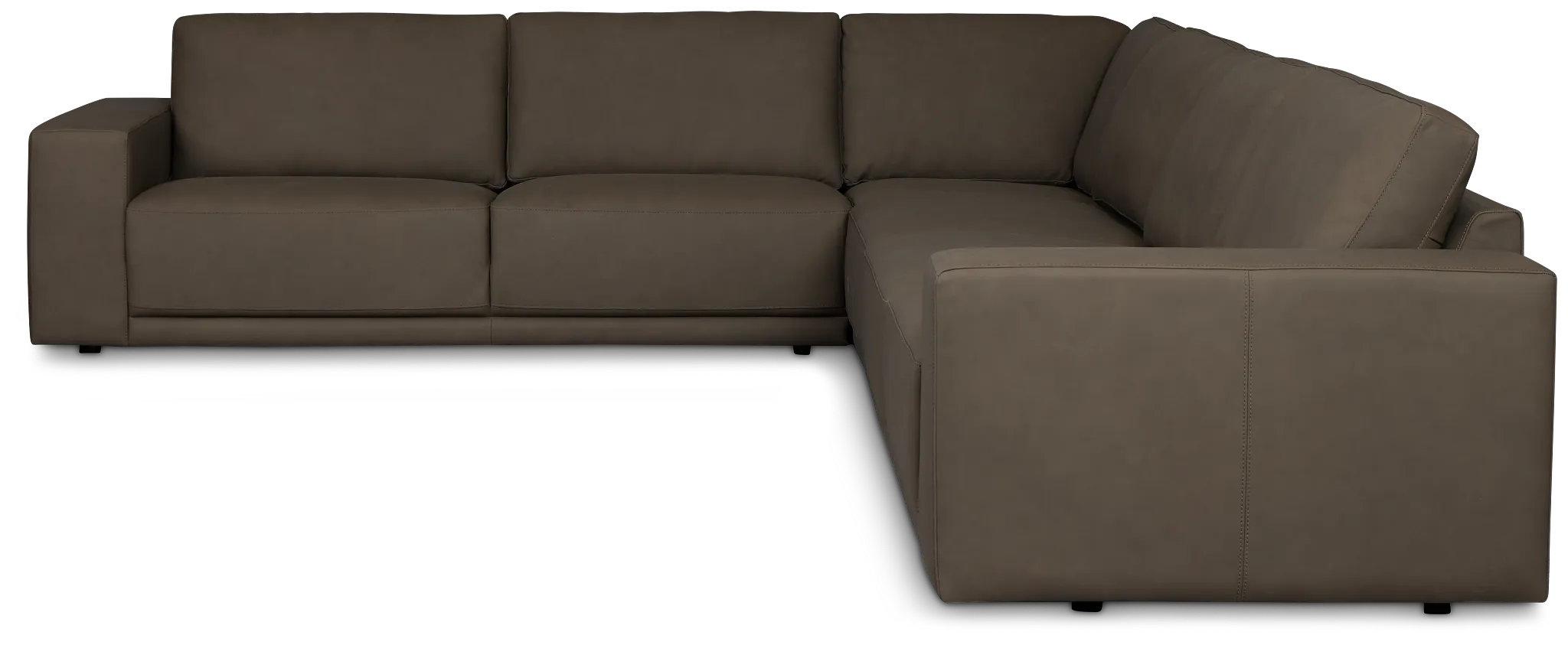 Kellan Dark Gray Leather Medium Two-arm Sectional