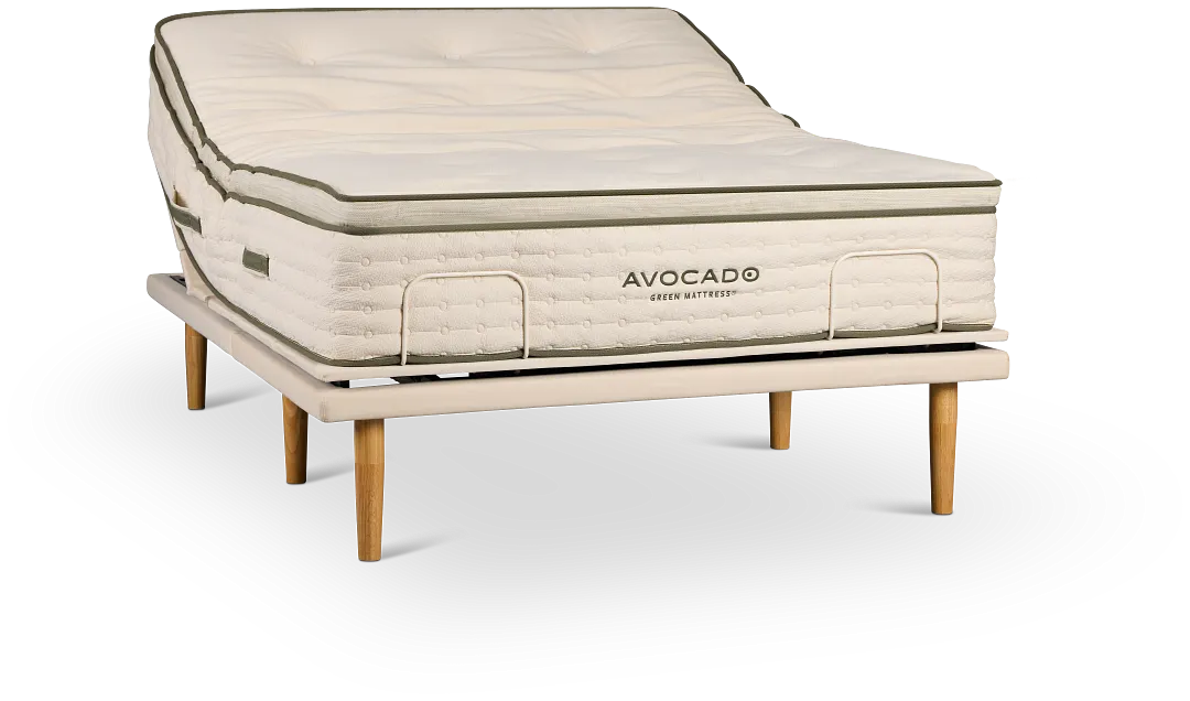 Avocado Green Cushion Firm Eco Plus Adjustable Base Mattress Set