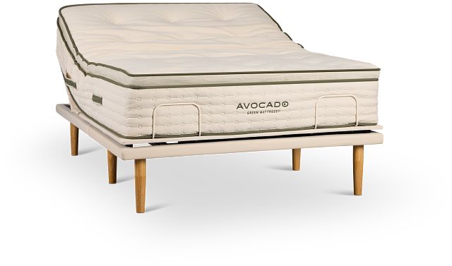 Avocado Green Cushion Firm Eco Plus Adjustable Base Mattress Set