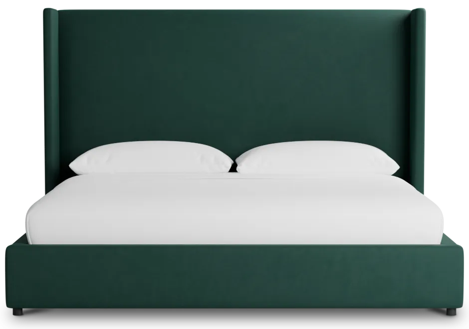 Captiva Joya Green 60" Upholstered Shelter Bed
