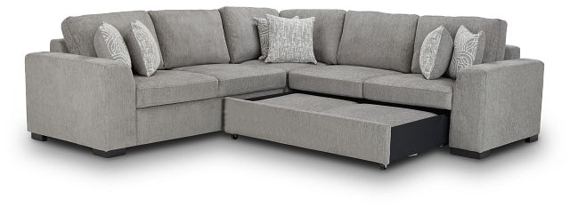 Blakely Gray Fabric Medium 2-arm Right Facing Sleeper Sectional