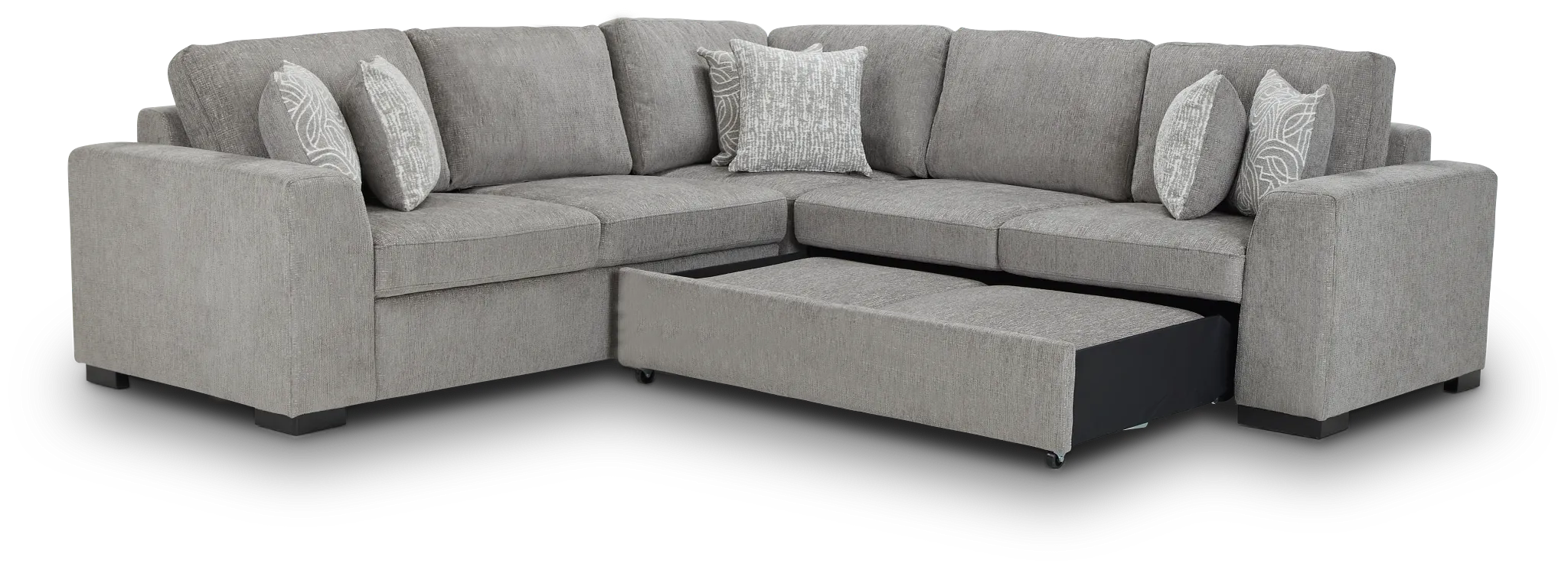 Blakely Gray Fabric Medium 2-arm Right Facing Sleeper Sectional