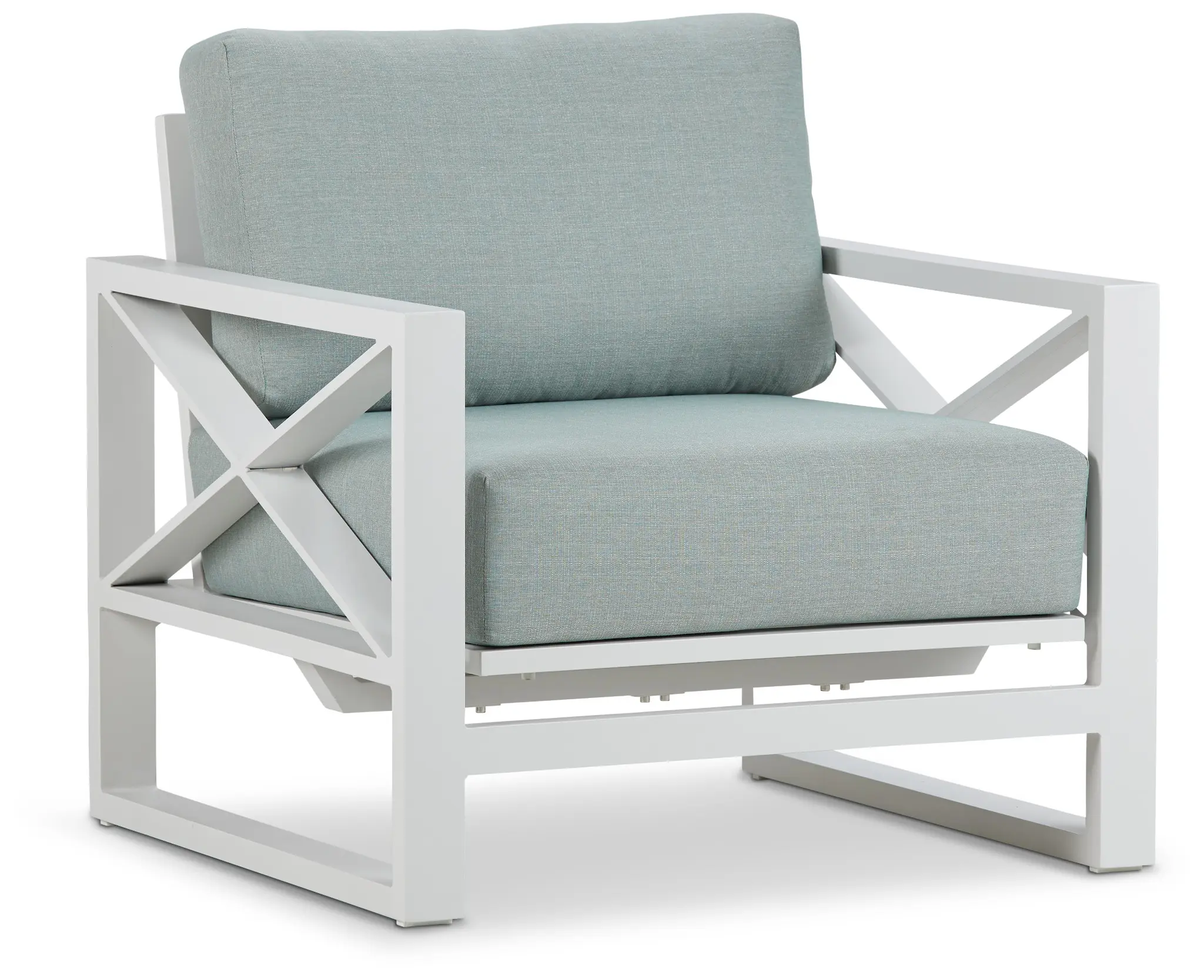 Linear White Teal Rocking Chair Linear White Teal Rocking Chair