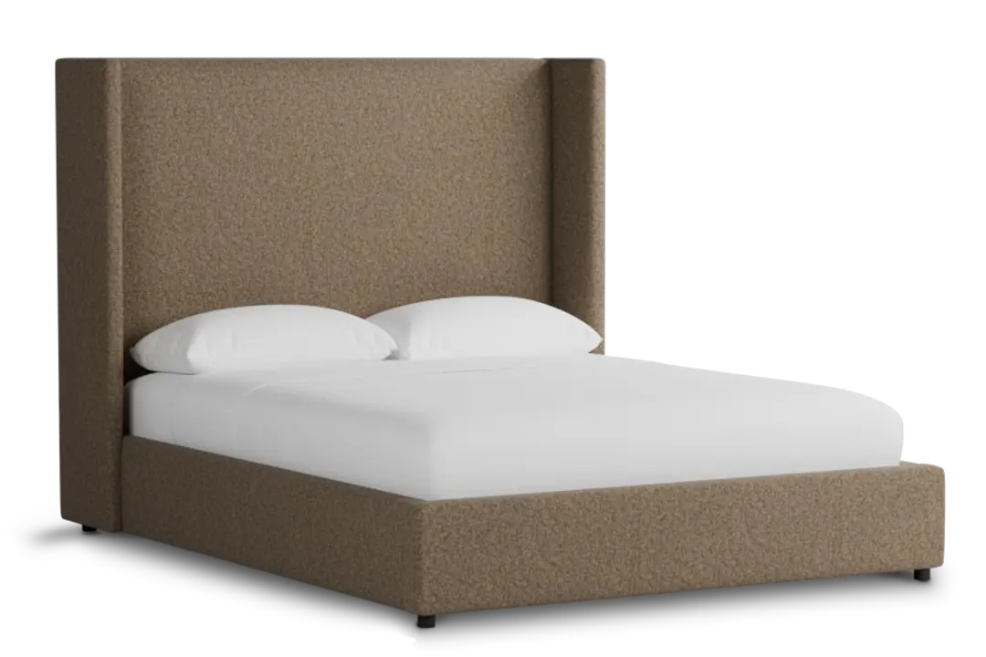 Captiva Merino Brown 60" Upholstered Shelter Bed Captiva Merino Brown 60" Upholstered Shelter Bed