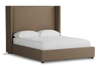 Captiva Merino Brown 60" Upholstered Shelter Bed