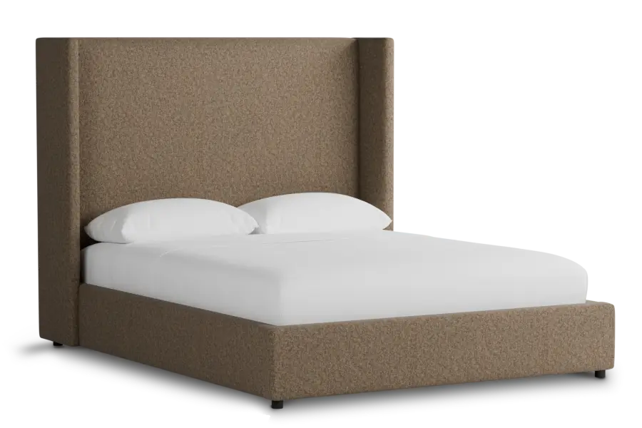 Captiva Merino Brown 60" Upholstered Shelter Bed Captiva Merino Brown 60" Upholstered Shelter Bed