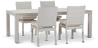 Bahia White 84" Rectangular Table & 4 Chairs