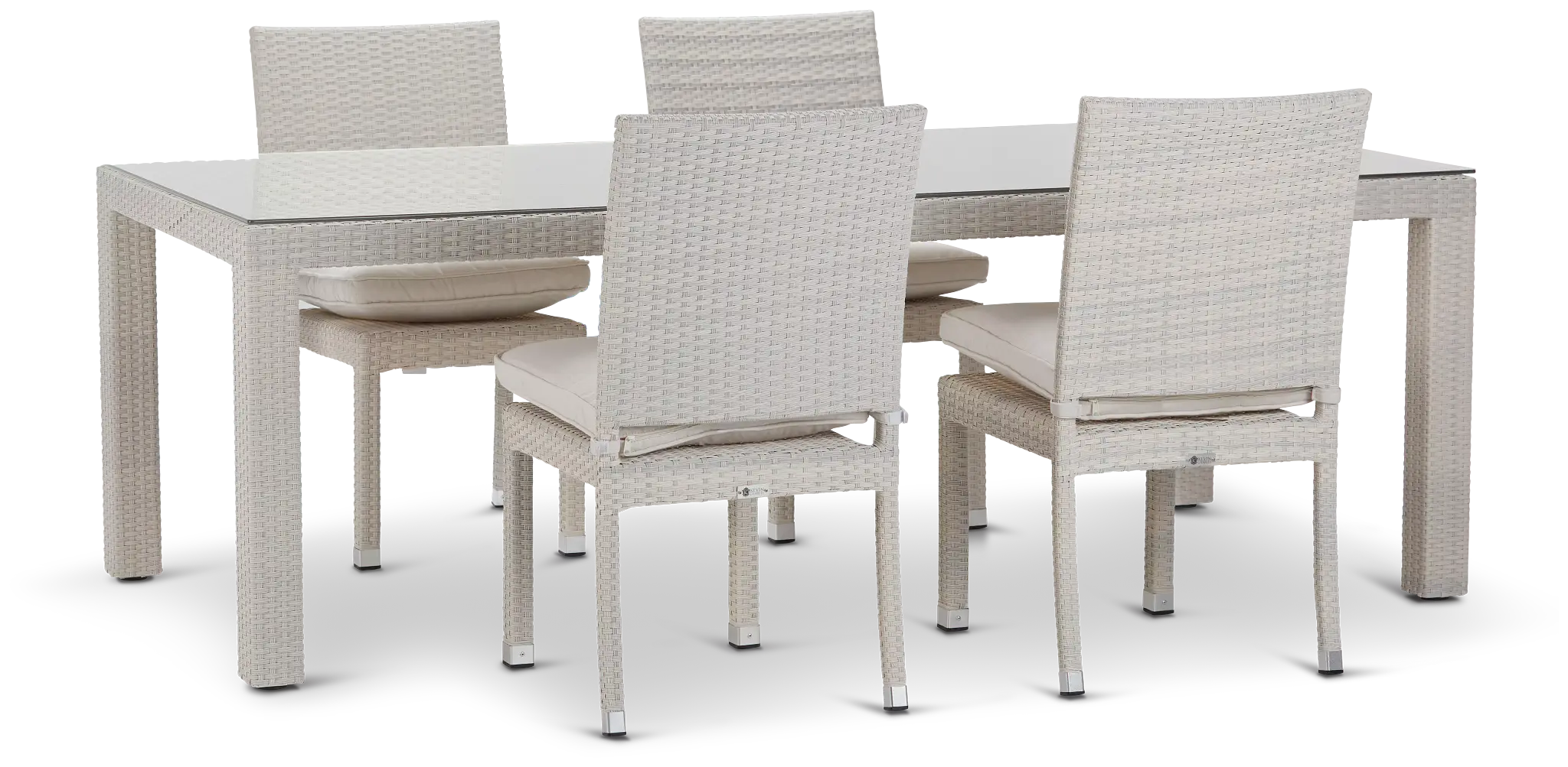 Bahia White 84" Rectangular Table & 4 Chairs Bahia White 84" Rectangular Table & 4 Chairs