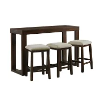Aldo Dark Tone Sofa Table With 3 Stools