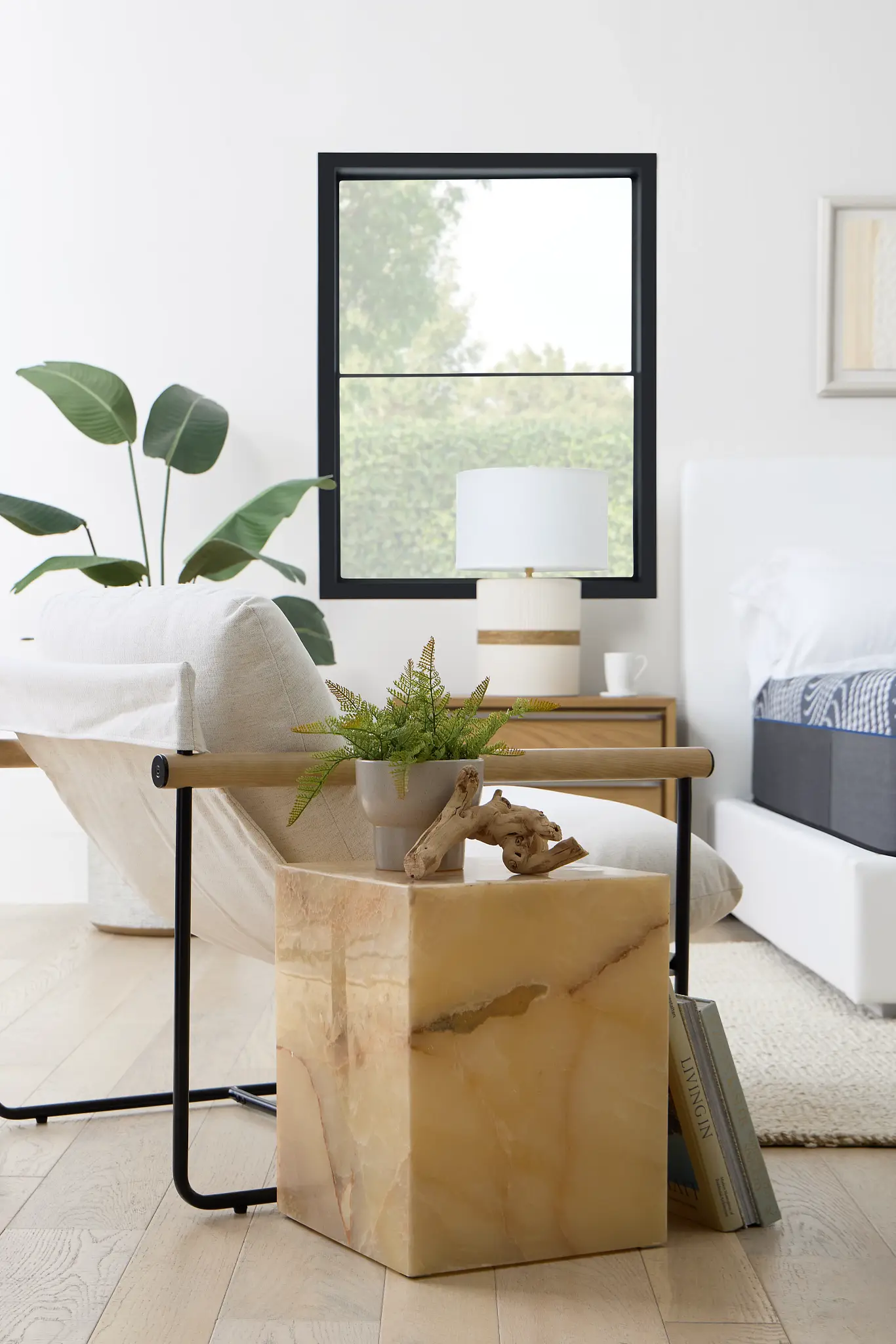 Haven White Stone Square End Table Haven White Stone Square End Table