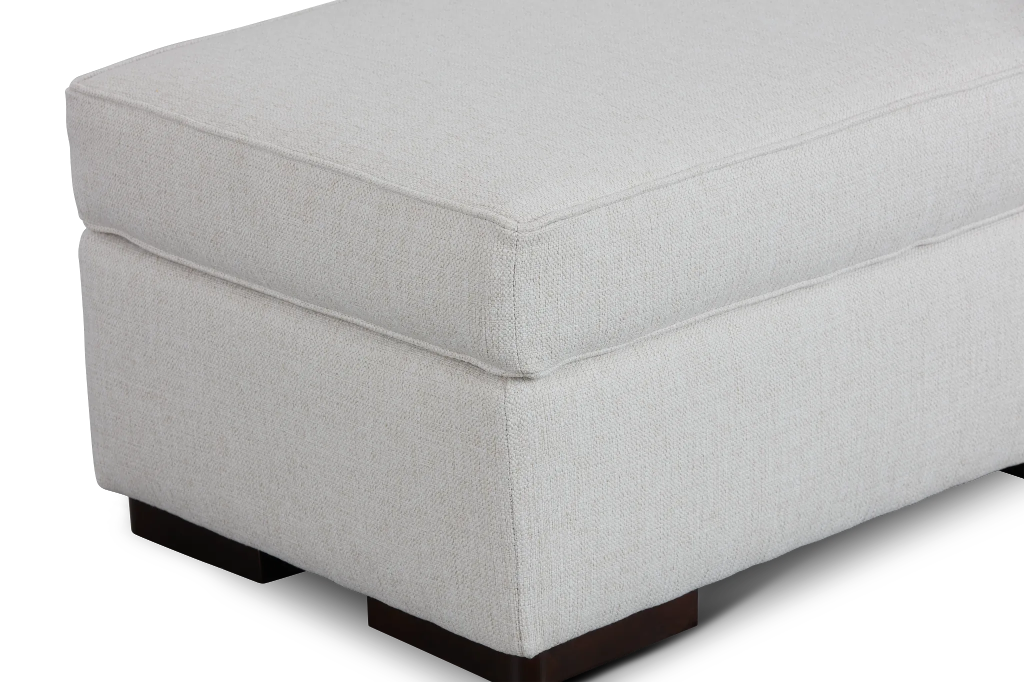 Austin White Fabric Ottoman