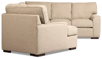 Sinclair Brown Fabric Medium Left Facing Cuddler Sectional