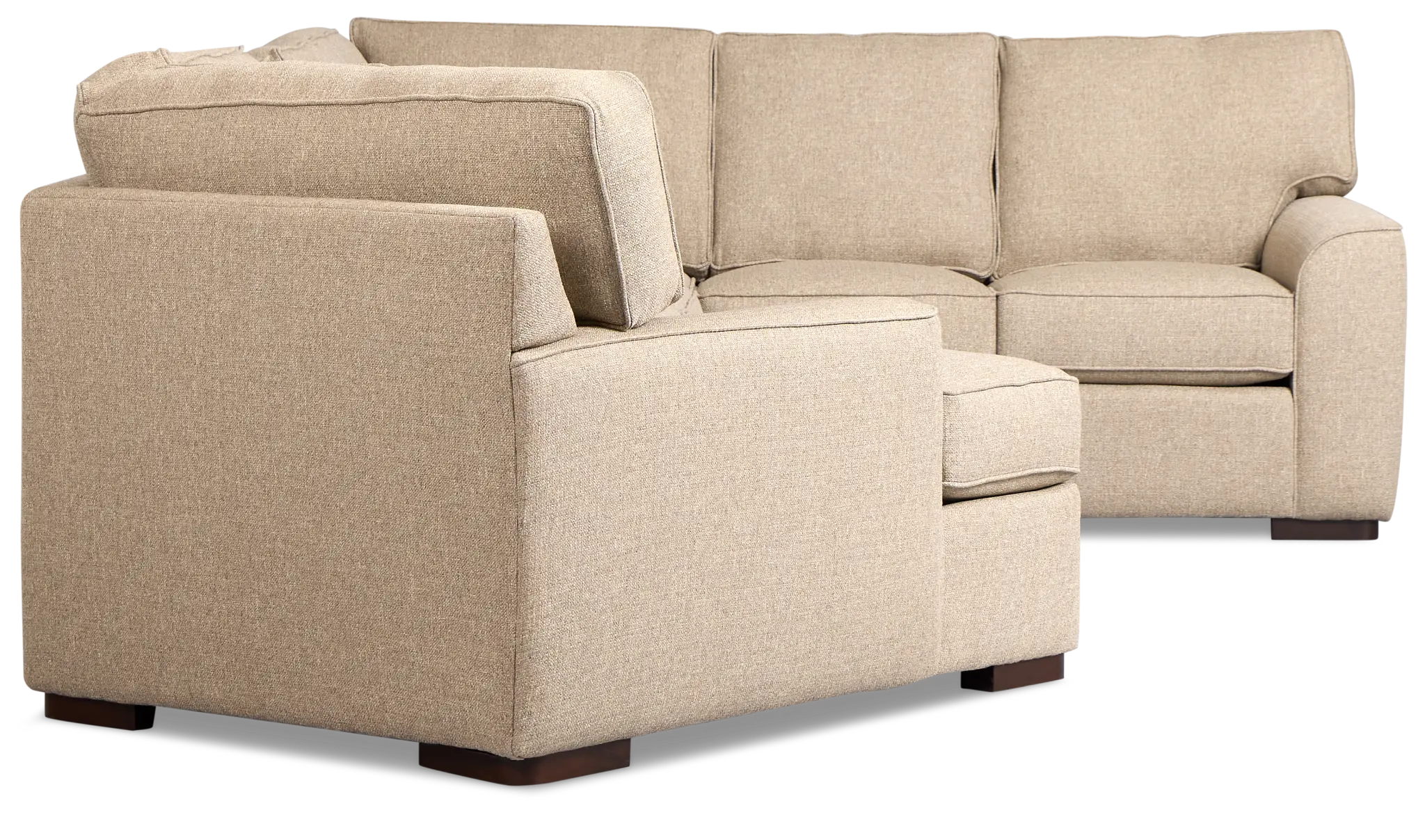 Sinclair Brown Fabric Medium Left Facing Cuddler Sectional Sinclair Brown Fabric Medium Left Facing Cuddler Sectional