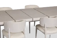 Gables White Rect Table & 4 Upholstered Chairs