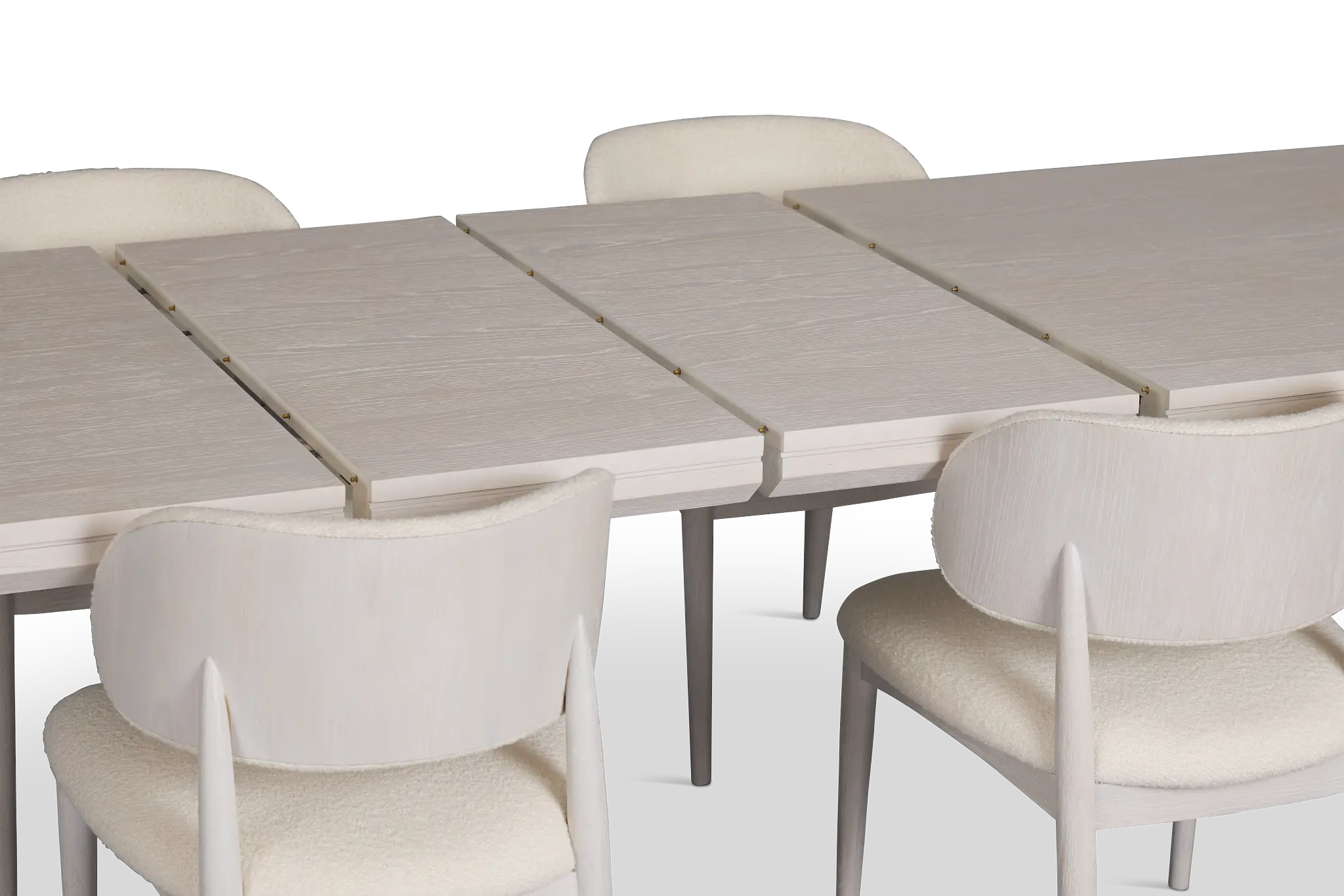 Gables White Rect Table & 4 Upholstered Chairs Gables White Rect Table & 4 Upholstered Chairs