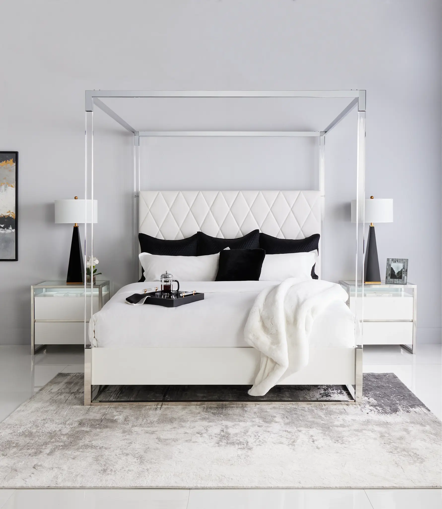 Miami White Uph Canopy Bed Miami White Uph Canopy Bed