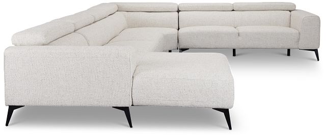 Alina Beige Fabric Medium Left Chaise Sectional