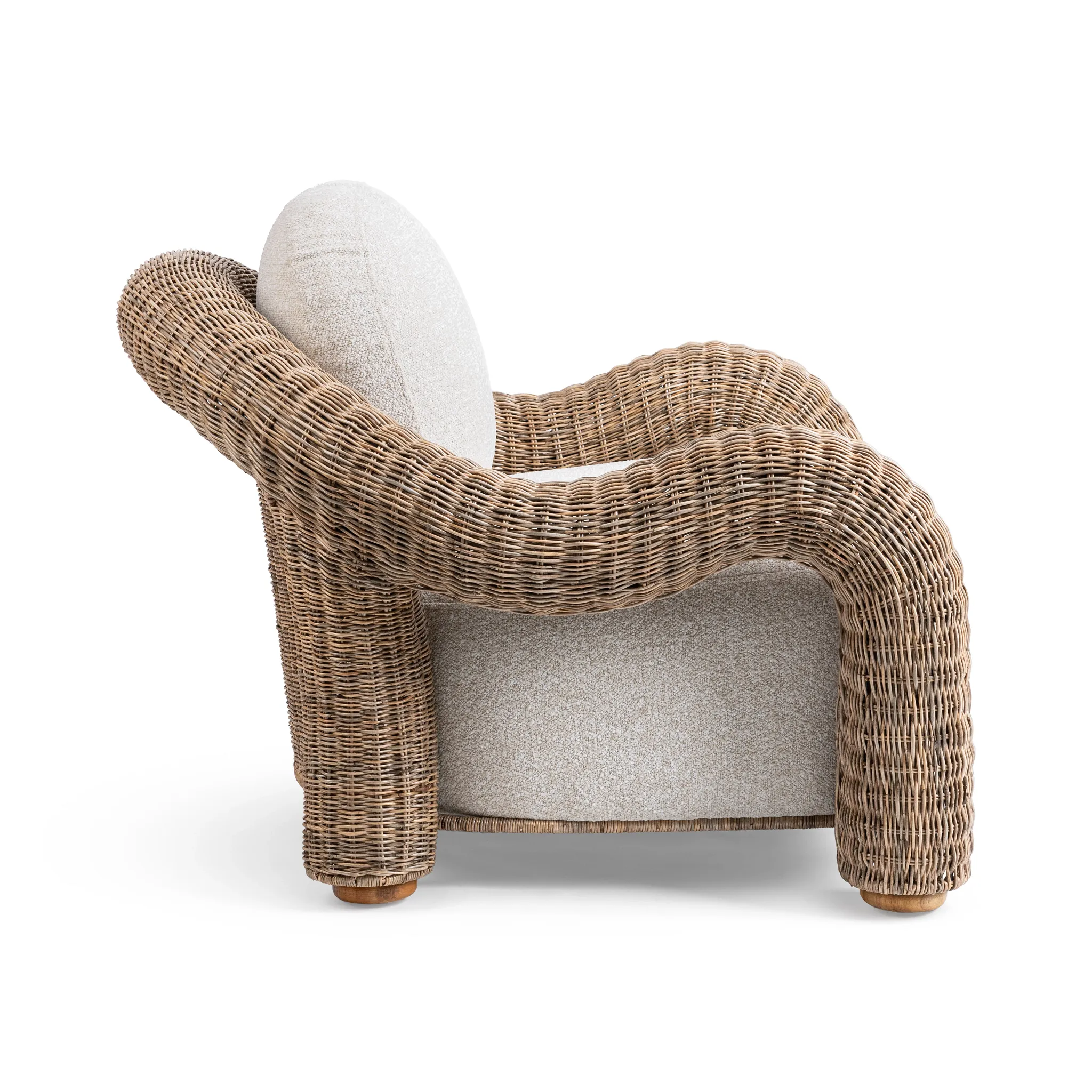 Cross Beige Woven Cushioned Chair