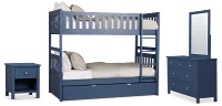Charleston Dark Blue Bunk Bed Trundle Bedroom