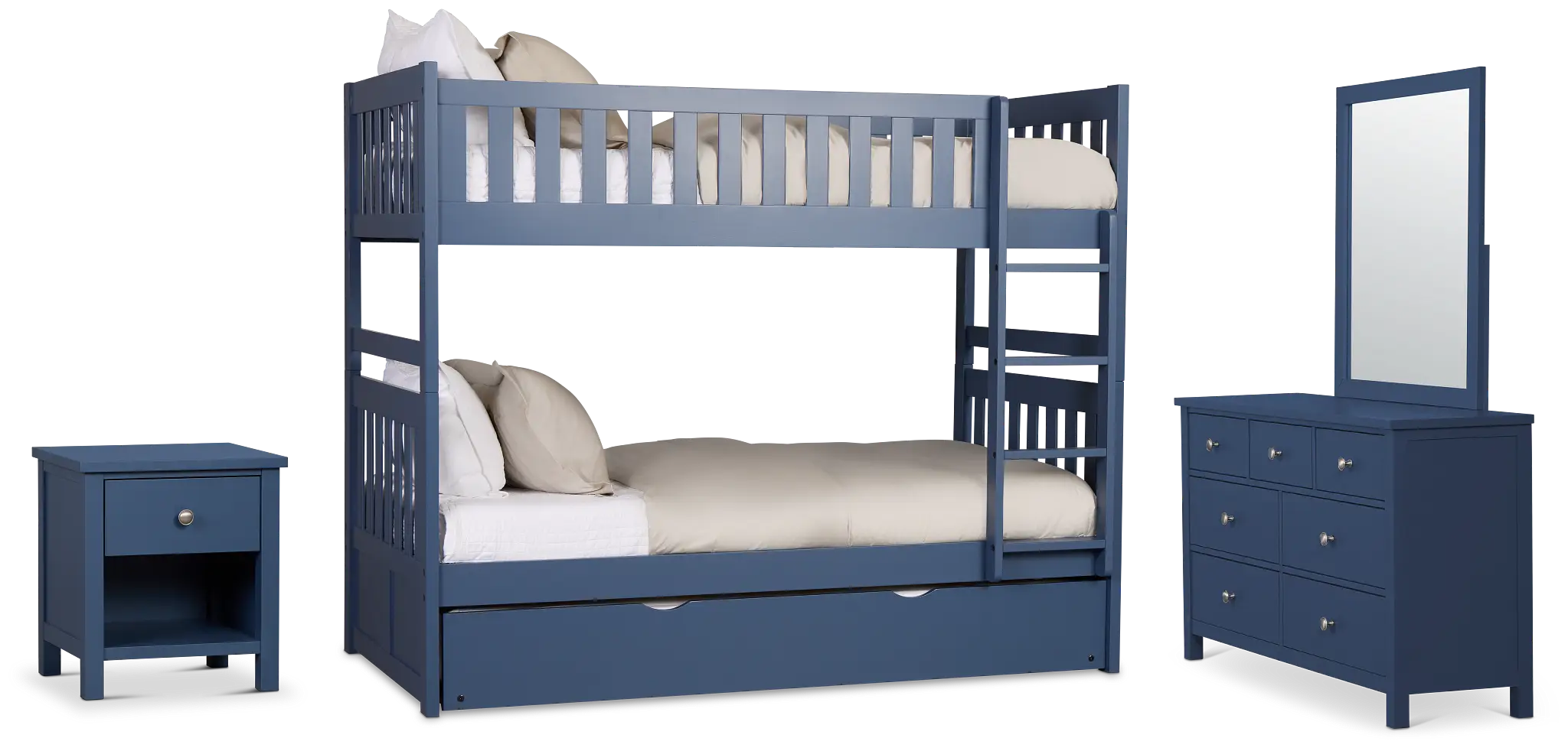 Charleston Dark Blue Bunk Bed Trundle Bedroom Charleston Dark Blue Bunk Bed Trundle Bedroom