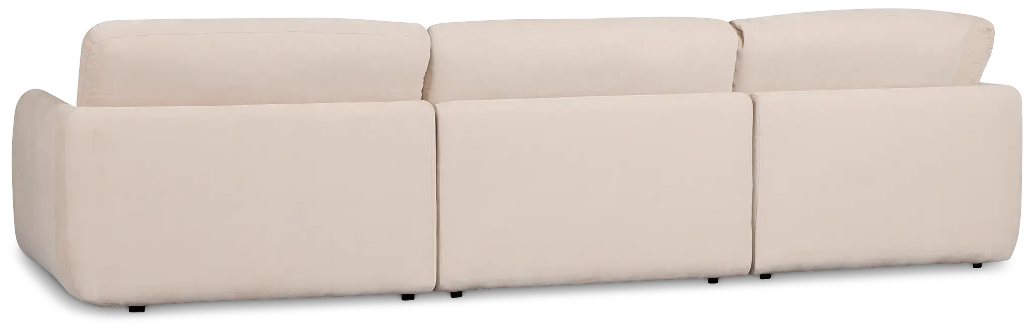 Jules Ivory Velvet 4-piece Left Facing Bumper Sectional Jules Ivory Velvet 4-piece Left Facing Bumper Sectional