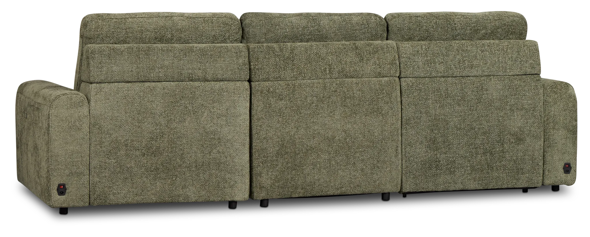 Hendrix Green Fabric Right Power Extension Chaise Sectional