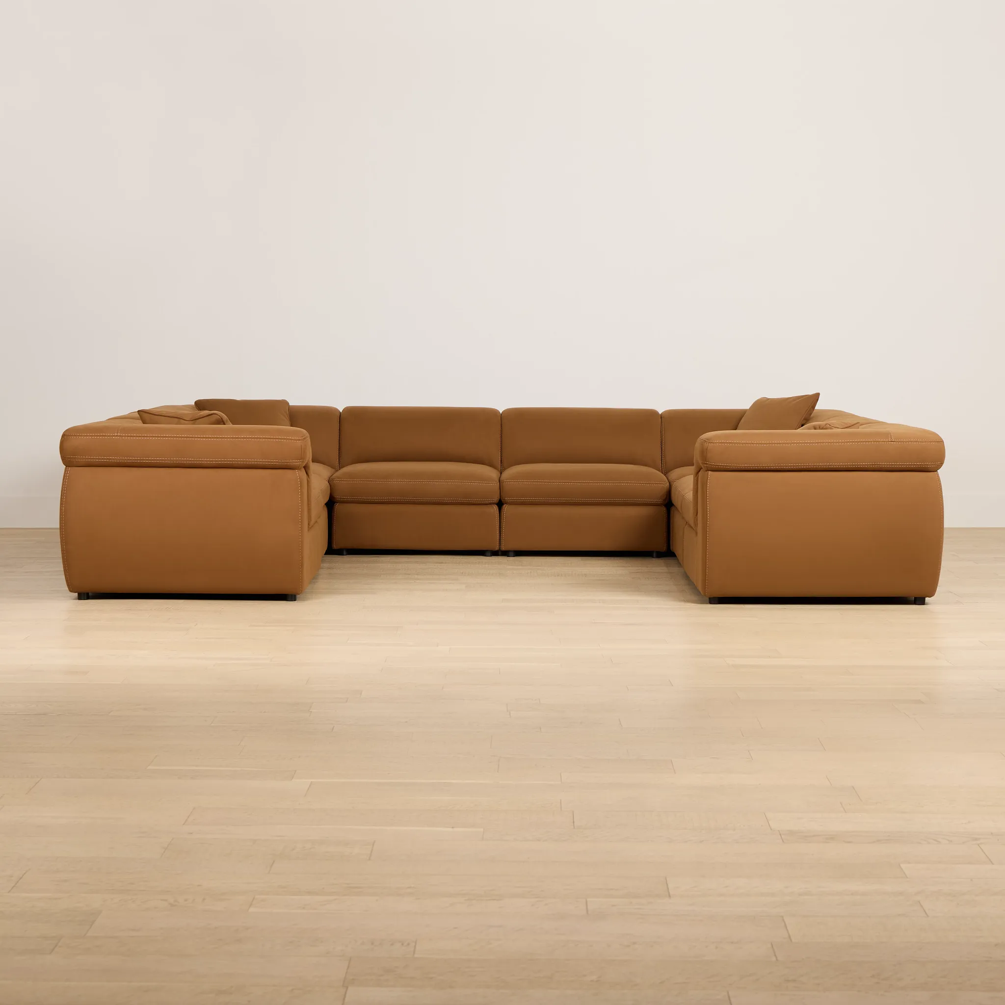 Aria Medium Brown Micro 8-piece Modular Sectional