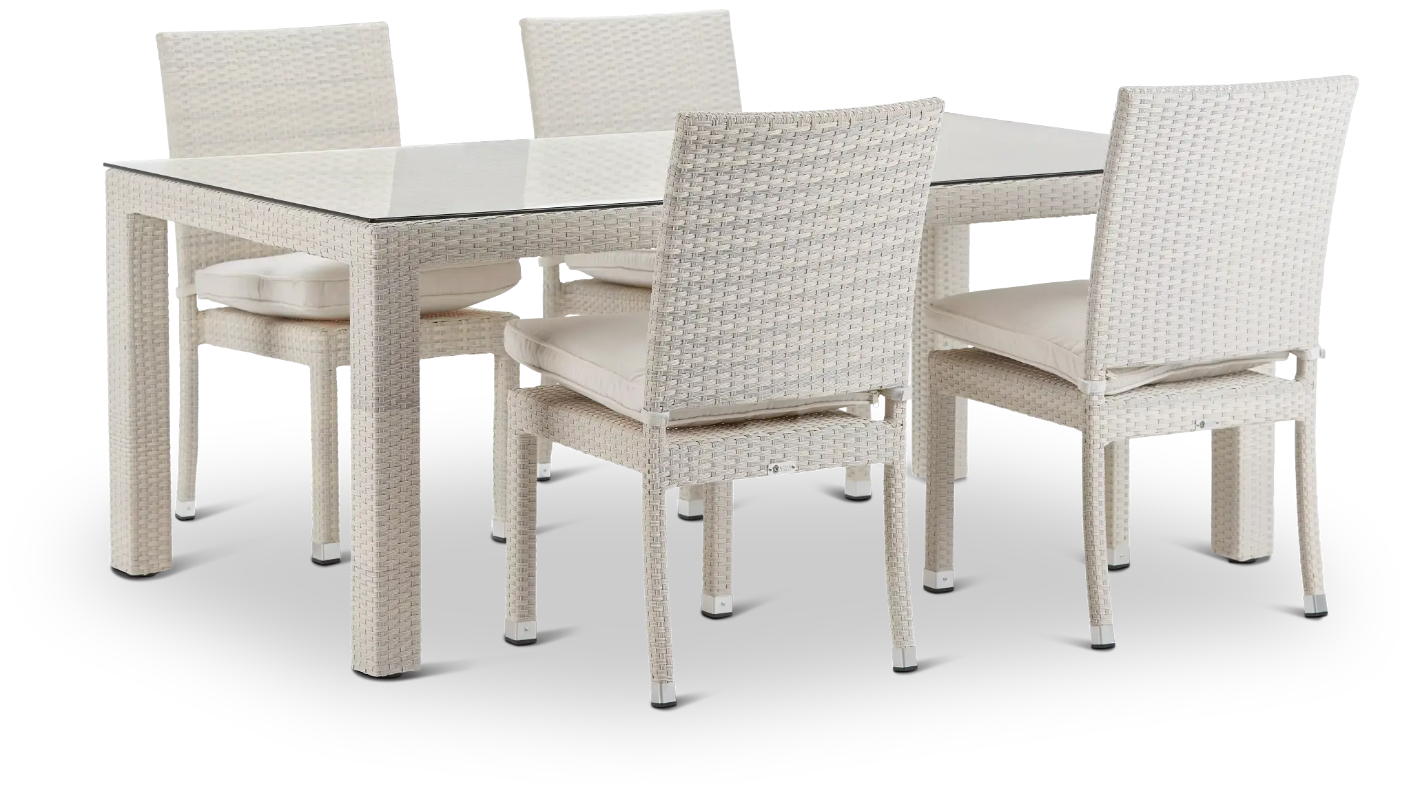 Bahia White 72" Rectangular Table & 4 Chairs Bahia White 72" Rectangular Table & 4 Chairs