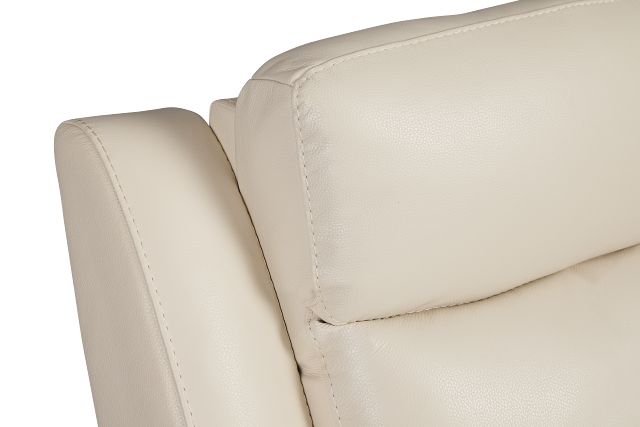 Walker Ivory Lthr/vinyl Small Two-arm Manually Reclining Sectional